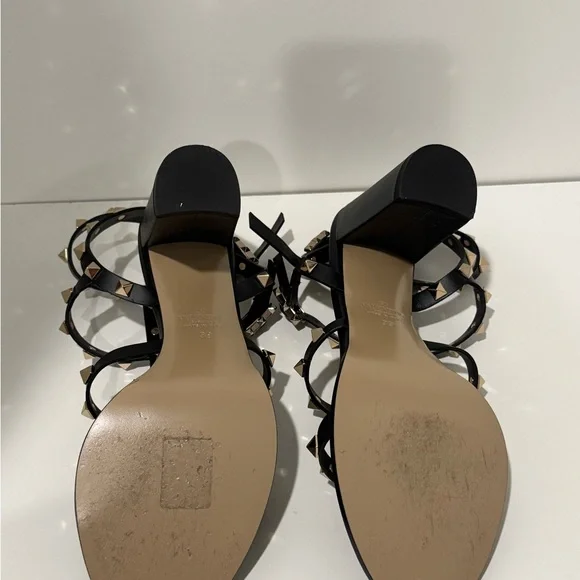 Valentino Black Heels ROCKSTUD ANKLE STRAP SANDAL 90 MM - Picture 4 of 11